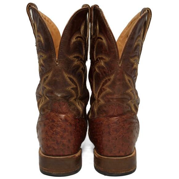 El Dorado Handmade Full Quill Ostrich Broad Square Toe Stockman Cowboy Boots 12 main image 14